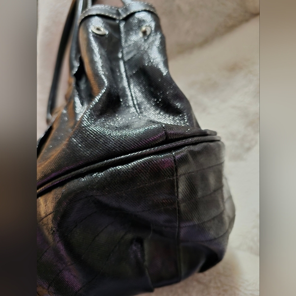 BURBERRY Blue Label Shoulder Bag Coated Canvas Black - Picture 5 of 11